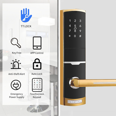 ゴールド カラー リモート コントロール スマート キーボード ドア 鍵 と TTlock アプリ カード キー
